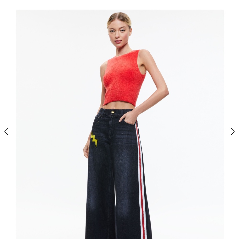 Alice +Olivia x Basquiat Trish wide leg jeans